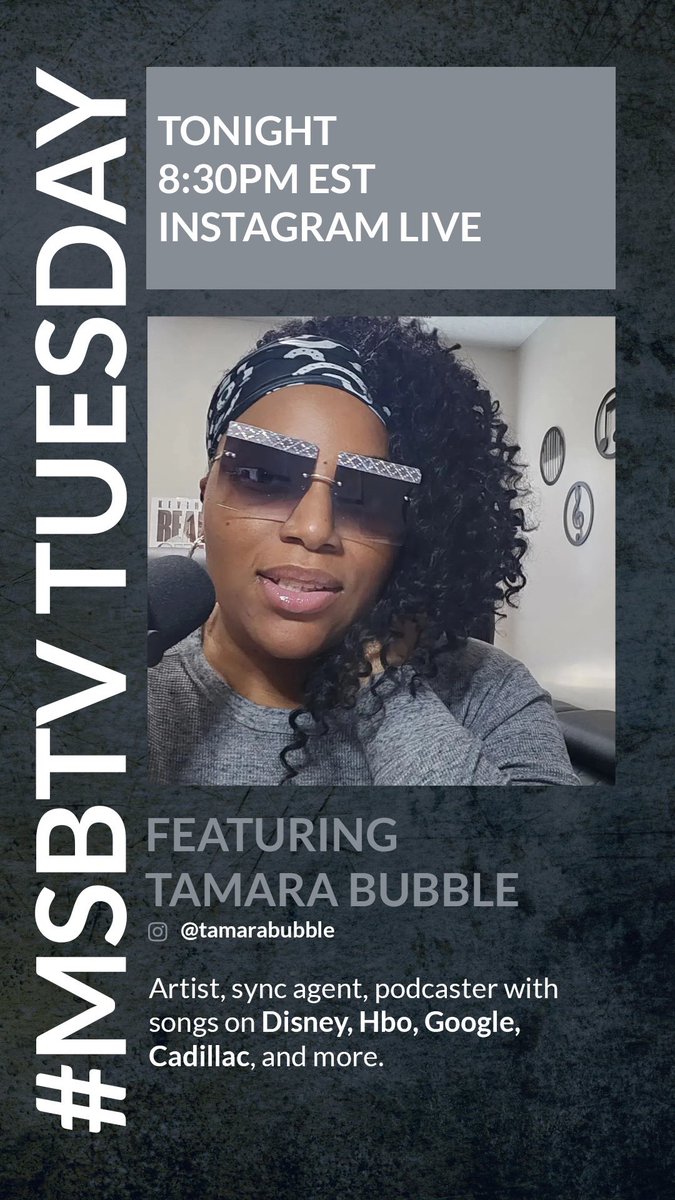 mysilentbravery's tweet photo. Happy Tuesday! TONIGHT! 
#MSBTV TUESDAY RETURNS⁠! 🥳
Featuring:  @TamaraBubble 
TONIGHT AT 8:30 PM EST ON INSTAGRAM LIVE! ⁠
Follow me on Instagram:⁠
https://t.co/PrA328B2XH⁠
______⁠
#interviews #musician #music #singersongwriter #livestreaming #tuesday #tuesdayvibes #fun https://t.co/Oi4d9rcj3D