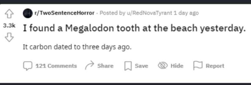Bad 2 Sentence Horror tweet media