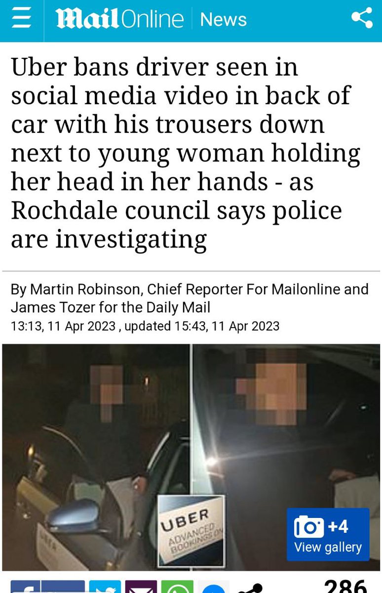 UPDATE.

Uber has banned the driver responsible for raping the young intoxicated girl.

Rochdale police say they're "investigating"... so no action is going to be taken then?