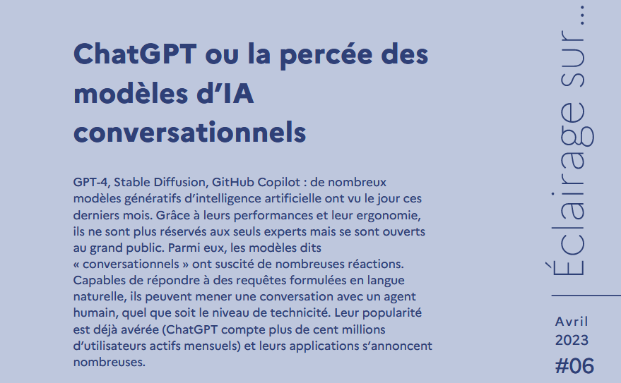 francenumfr's tweet photo. 🆕 NOUVEAU : "#ChatGPT ou la percée des modèles d'Intelligence Artificielle conversationnels" (pdf) : Comment cela fonctionne ❓ Très intéressant dossier  👉 https://t.co/VTa5IXzAYb 

Par le Pôle d'Expertise de la Régulation Numérique PEREN/SEN/DGE

✍️  #IA #GPT4 #IAgenerative https://t.co/jBZUy5tsqp