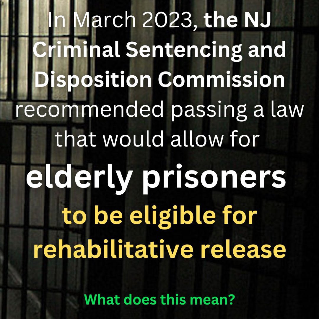 2ndlooknj's tweet image. What could #SecondLook legislation look like in NJ? Every person who is 60+ and has served 20 years could petition the courts to be resentenced based on their transformation and readiness to return home. #SecondChanceMonth