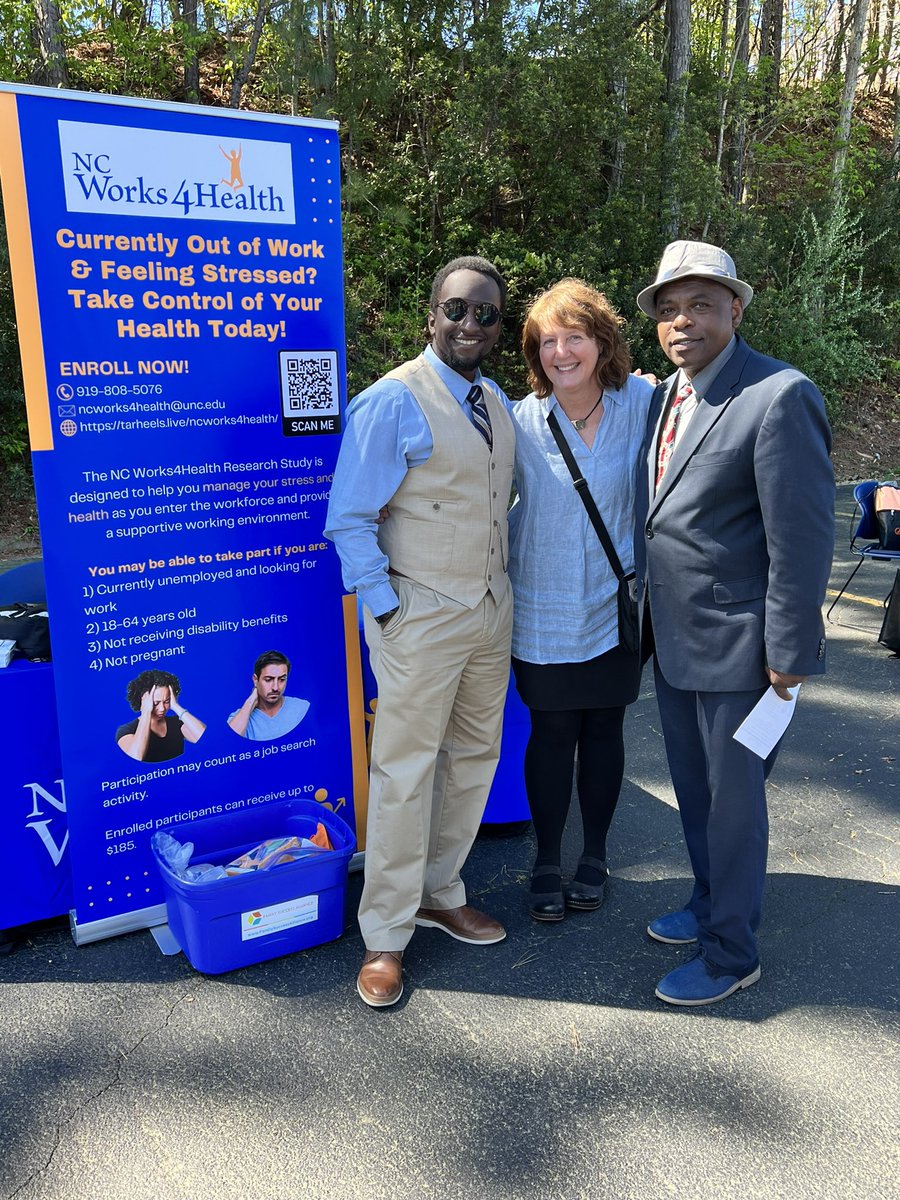 Recruiting for <a href="/NCWorks4Health/">NC Works for Health</a> study in Orange County on a great spring day. Unemployed? Come check it out! <a href="/NIH/">NIH</a> <a href="/NIMHD/">Health Disparities</a> <a href="/UNCSON/">UNC School of Nursing</a>