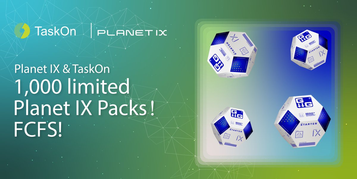 TaskOnCampaigns's tweet image. 🎉 Our special #Giveaway with @Planetix0  is coming!

🎁 Only 1,000 #PlanetIX Packs for the first coming guys #FCFS ⏰ Apr 11th, 13:00 - Apr 18th, 10:00 (UTC)    Finish our #Campaign👇 

taskon.xyz/campaign/detai…  

#NFT #Gamefi #Polygon #Airdrop