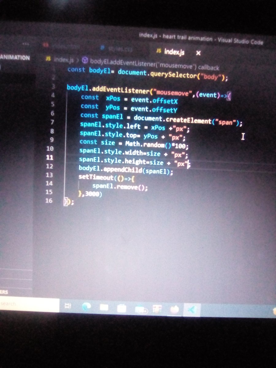 NzilaniKaren's tweet image. Day 6 of #100DaysOfCode 
Built a heart trail animation in html,css, JavaScript
#technovation