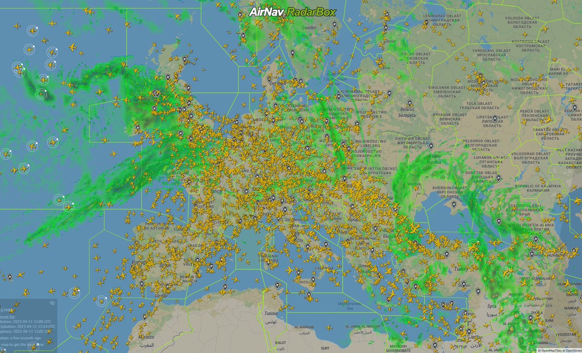 AirNavRadar's tweet photo. We're currently tracking +3348 flights in Europe (16:25 UTC): https://t.co/9amvkjP8YE ππβοΈ
#Europe #FlightTracking #FlightStatistics https://t.co/xu2k0bWvNW