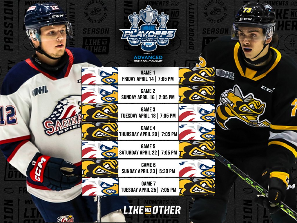 Sting set to play the Saginaw Spirit in Round 2 as a journey #LikeNoOther continues Friday night at the Hive.

Western Conference Semi Finals: bit.ly/3Gzkmv2