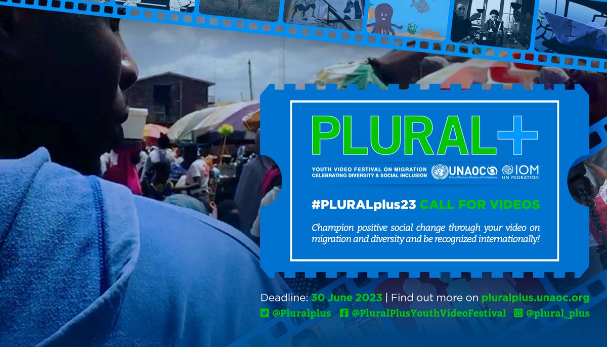Pluralplus's tweet photo. ➡️Submit your video celebrating #migration and #diversity by 30 June to #PLURALplus!
📽️This @UN video festival invites young filmmakers from all over the world to send their videos on migration, social inclusion and diversity.
ℹ️Find out more: https://t.co/bRon7ogJUc https://t.co/u4TiMldSvW
