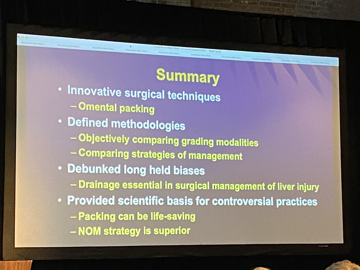 Ajai Malhotra reviewing #LiverTrauma at Fabian Festschrift. So many landmark papers about the shift to non-operative management. Comprehensive review published online #FOAMed #OpenAccess today in @TSACO_AAST tsaco.bmj.com/content/8/Supp…