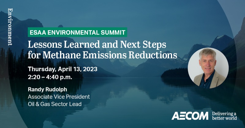 AECOMEnvWater's tweet photo. We're excited to announce the upcoming Environmental Summit hosted by @ESAARemTech where @PTAC_Canada and other environment and natural resource sector professionals will come together. One of the highlights of the summit will be a panel discussion with AECOM's Randy Rudolph.