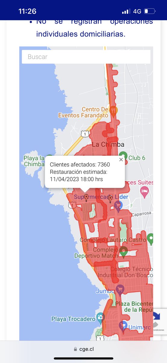 xfabastorga's tweet photo. Excelente servicio @CGE_Clientes , jueves pasado 18 hrs sin energía, hoy 7 más🤔. #Antofagasta https://t.co/oaTNPBvbaY