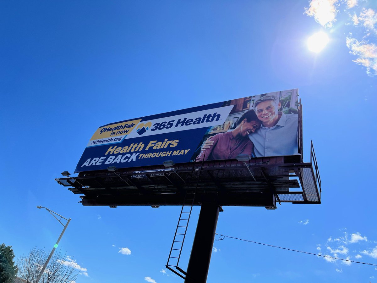 365_Health_CO's tweet photo. Have you spotted our new billboards around the Denver metro?! 👀 Keep an eye out as you drive around! These billboards are helping to promote our Health Fairs, our Health in Hand telehealth option, and COVID-19 vaccinations. 

Learn more about what we do: https://t.co/xuTNyRbyE8 https://t.co/Xe2NaB1KdH
