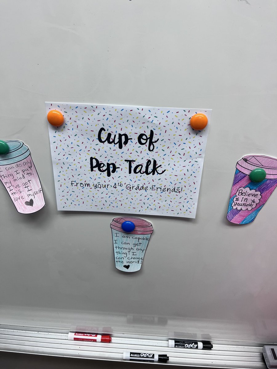 nagolbrown's tweet photo. Got a #SurpriseandDelight from our fourth grade friends. Words of #encouragement and #kindness as we take our first ever state assessments. Love it when students support each other! https://t.co/wMw686S6bB
