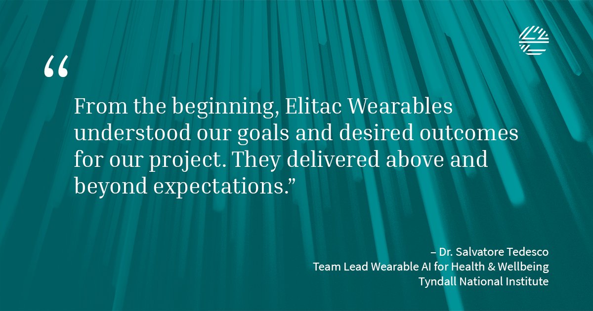 We always appreciate hearing from our customers! Just like this #clientquote from from Dr Salvatore Tedesco, Team Lead Wearable AI for Health &amp; Well-being at Tyndall National Institute. 

To hear that the #results went above and beyond, that is exactly what we strive for! 💪