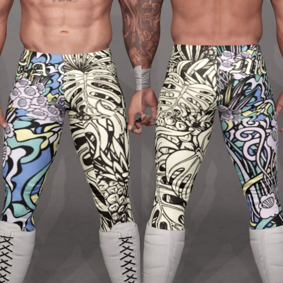 MoonTheVoice's tweet image. These are still my favorite tights I’ve made on this game #WWE2K23