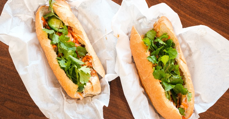 infatuation's tweet photo. A well-constructed sandwich satisfies just about any food craving you’ve got: it’s buttery, the mayo is fatty, there’s crispy carrot and daikon pickles, refreshing cucumber, and always spicy jalapeños.