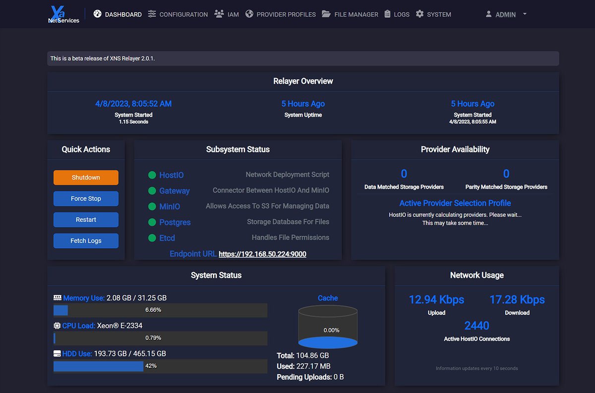 Relayer is key technology on the road to private control of company data. The stack includes modules for S3, encryption, sharding, key-value stores and connection to the Conductor (smart contracting). 

We never know about or touch your data

Try it today xns.tech