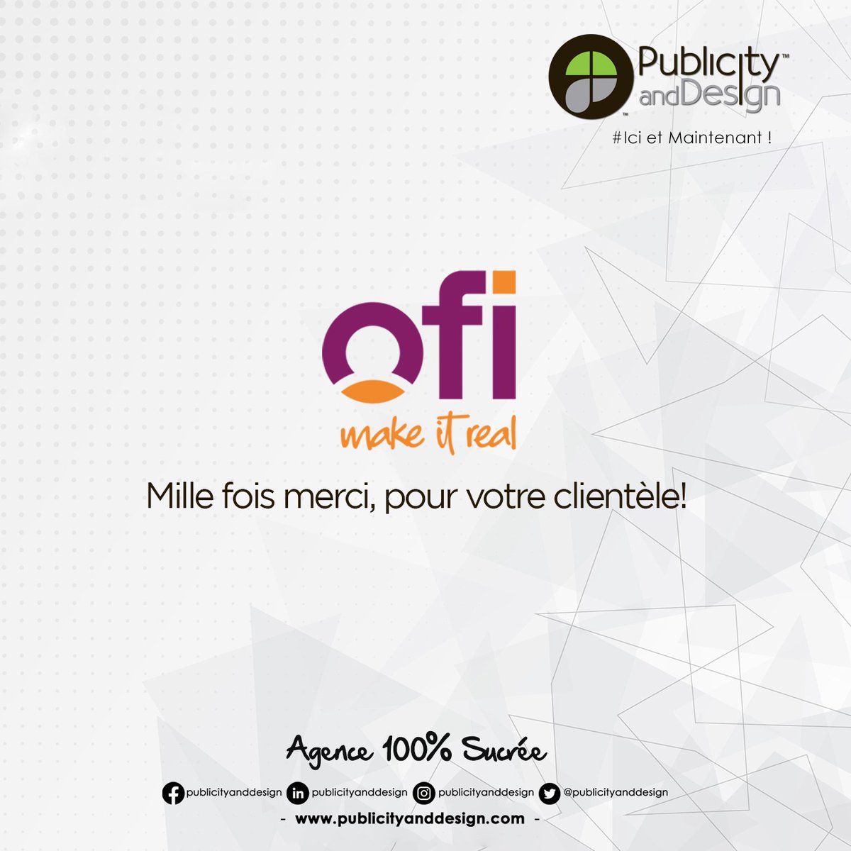 PublicityAgence's tweet photo. This is 𝑶𝒇𝒊
A global leader in food &amp; beverage ingredients
Pioneers at heart, we operate at the forefront of consumer trends to provide food &amp; beverage manufacturers with products and ingredients that will delight their consumers.

Thanks for trusting us
#ofi
#agencecreative https://t.co/JYomntMQlW