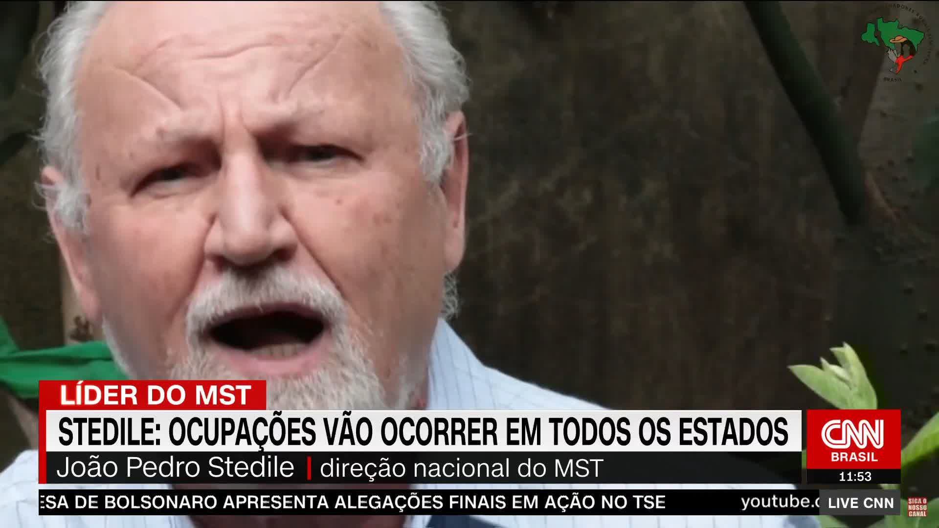 CNN Brasil on Twitter: "O economista e ativista João Pedro Stedile, da  direção nacional do Movimento dos Trabalhadores Rurais Sem Terra (MST),  anunciou que o movimento realizará “ocupações de terra” em todos