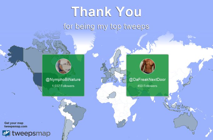 Special thanks to my top new tweeps this week @NymphoBiNature, @DaFreakNextDoor https://t.co/ll5nlDA