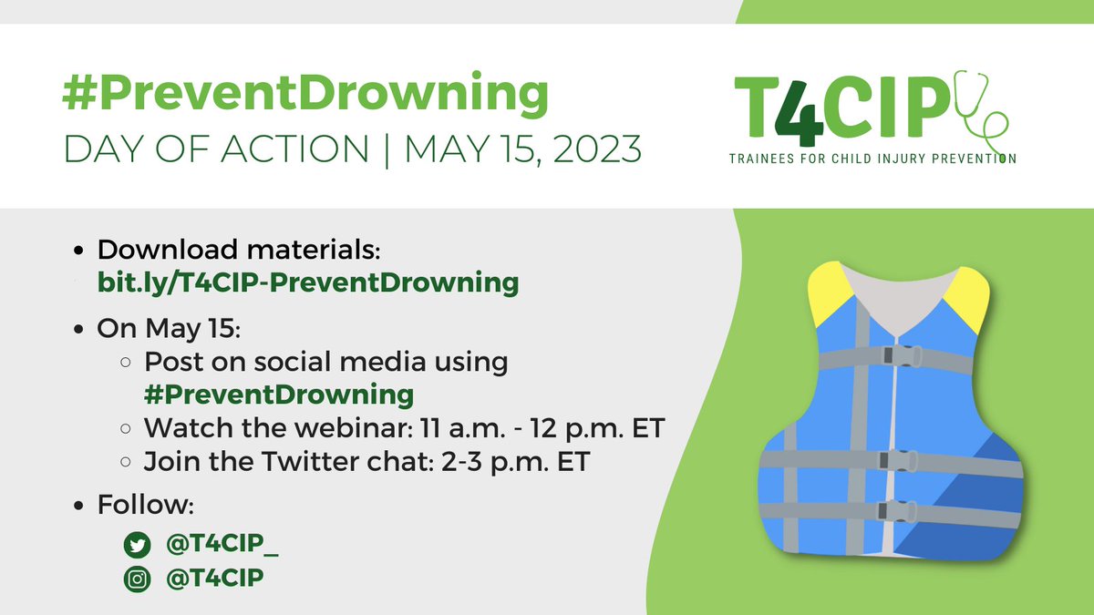 T4CIP_'s tweet photo. We are so excited to announce our next Day of Action will focus on drowning prevention and will take place next month on May 15, 2023! Follow our accounts @t4cip on IG and @T4CIP_ on Twitter to stay informed on all that our trainees have planned. #T4CIP #PreventDrowning https://t.co/s26WqeVunq