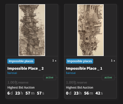 I putted 2 of my experimentation on OBJKT as auction for only 1 #tezos !
i will use the tacos for buying another artists pieces.

Now on <a href="/objktcom/">objkt</a> 

⚫️ objkt.com/profile/barosa…