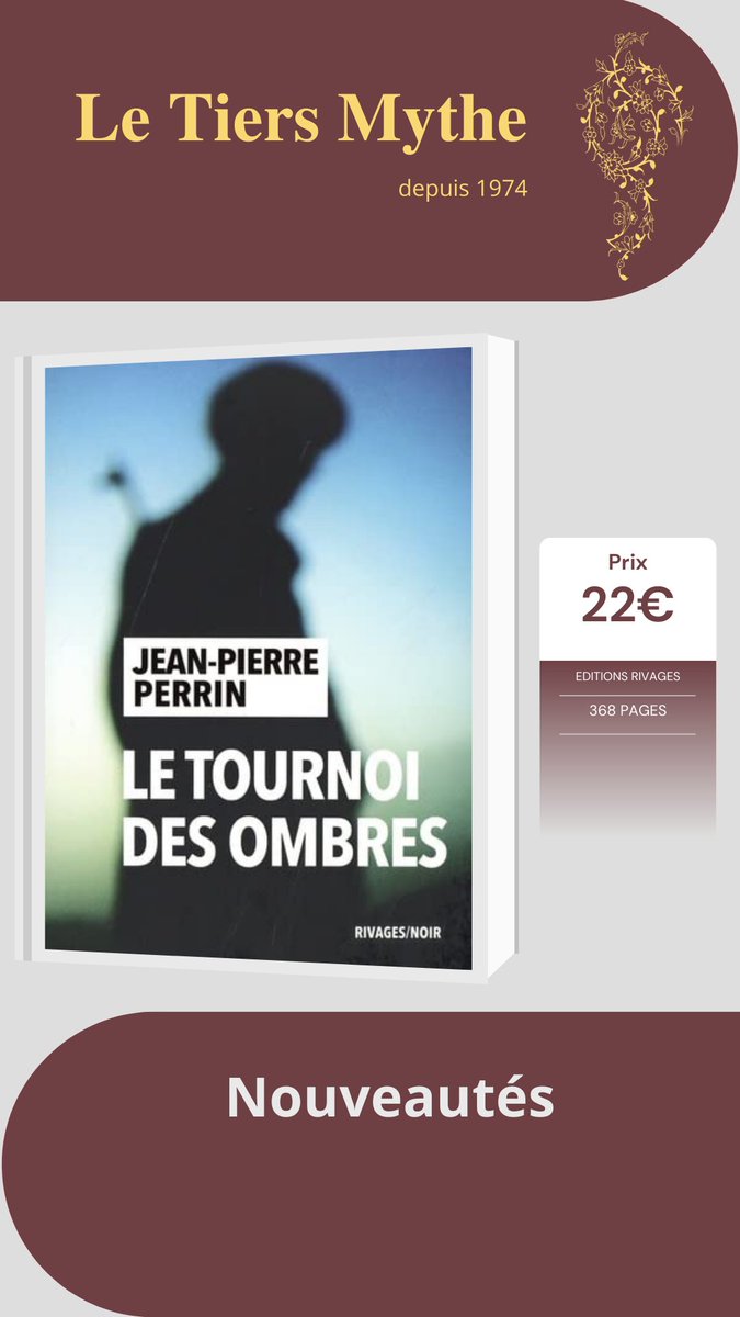 "Le tournoi des ombres" de <a href="/jpperrin21/">Jean-Pierre Perrin</a> paru aux @EditionsRivages est disponible en librairie.