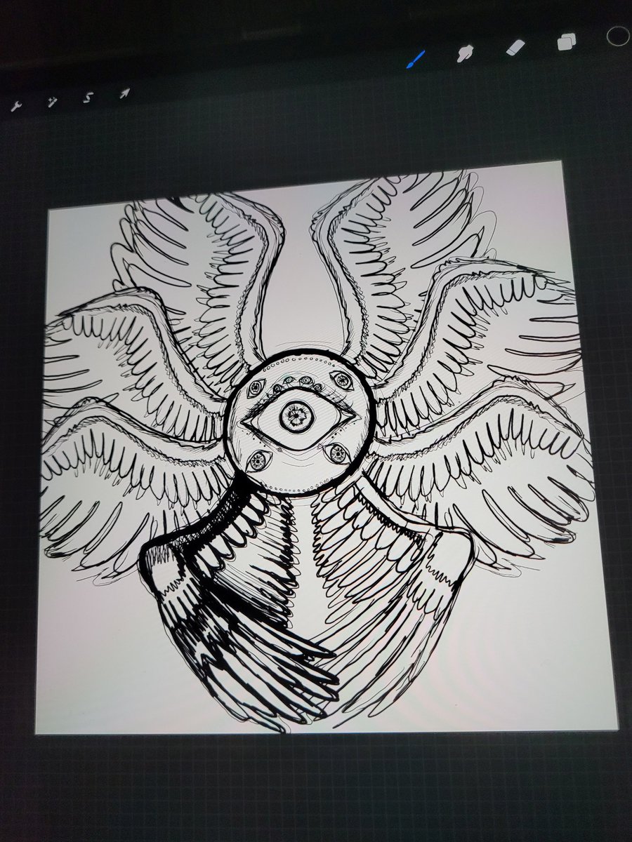 Good morning! Istarted to draw a biblically accurate angel. My friends were suggesting some things to draw and so far its coming out pretty well.