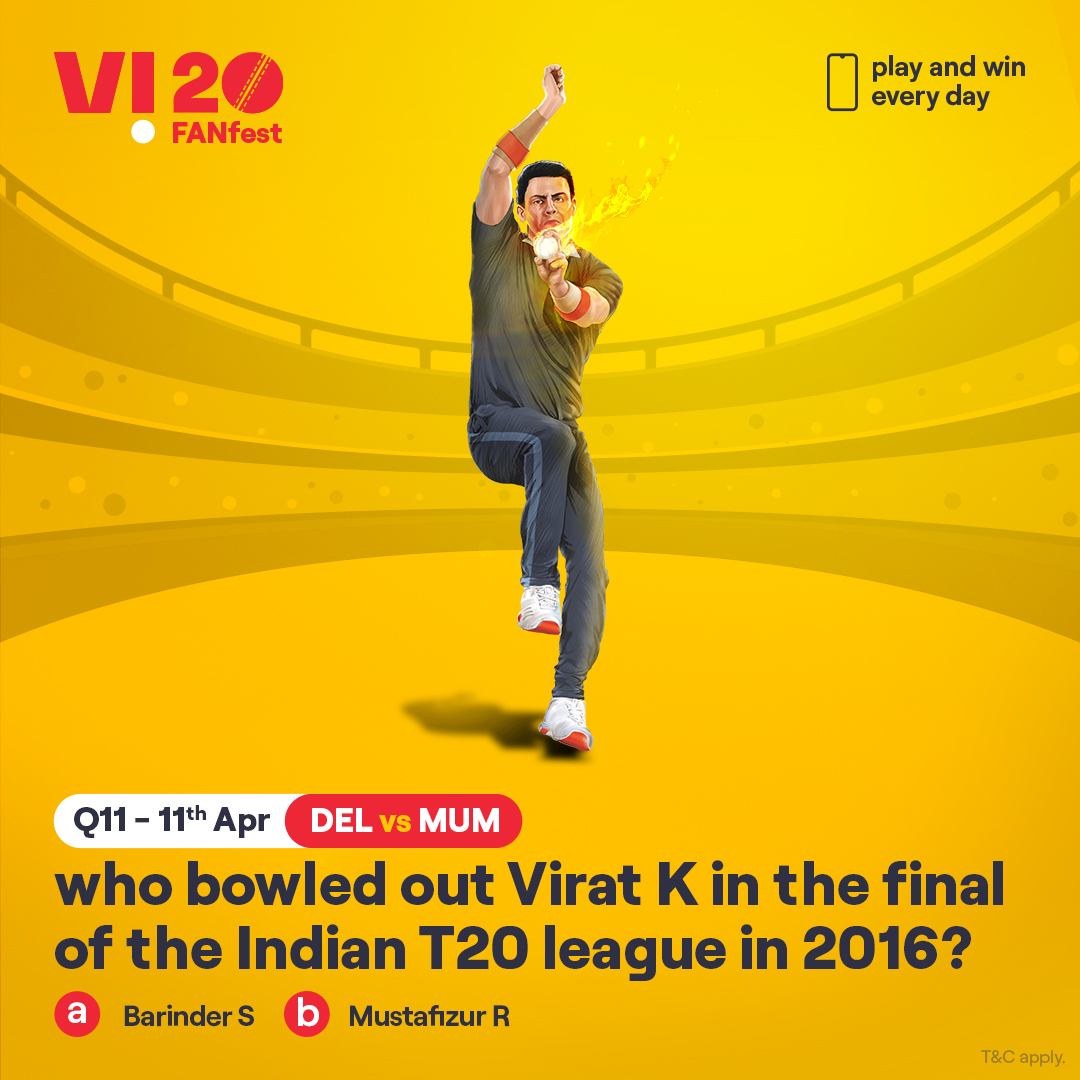ViCustomerCare's tweet photo. Here���s your chance to win the hottest prizes. Comment #Vi20FANFest with the right answer to all the questions today and stand a chance to win big – a📱every day. The one who gets the most questions right this season will get 2 tickets to the finale. #ContestAlert #Cricket https://t.co/PbRVd0u9V0
