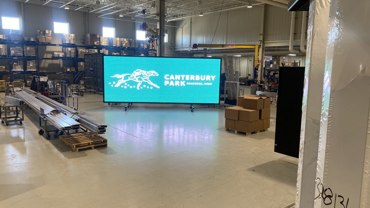 CanterburyPark's tweet image. Our new marquee sign is underway! Excited to partner with @Daktronics for this project! The construction is being done in Red Wing, MN. #buylocal #buyMN Some mock-ups and photos of what's to come at THE PARK!