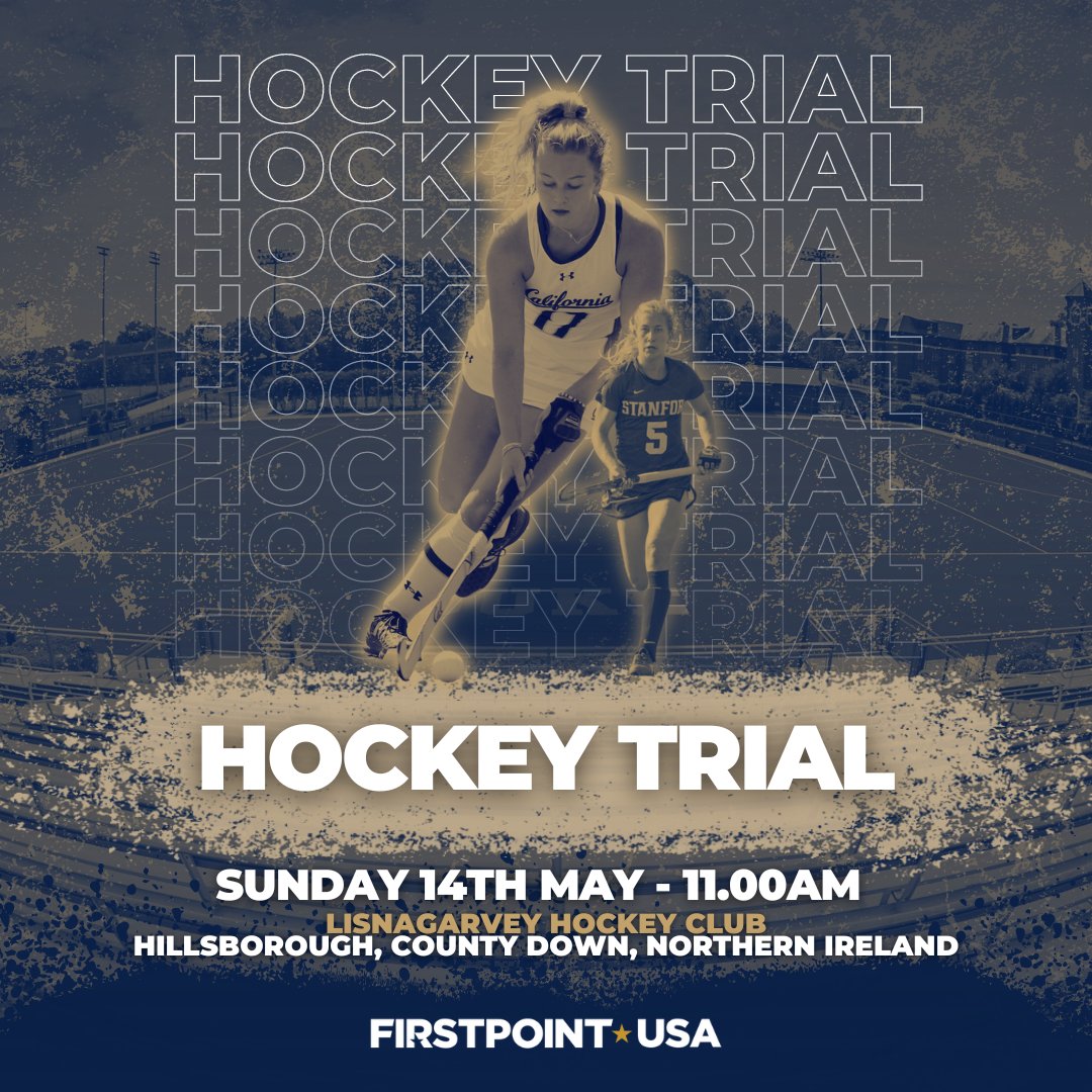 We're hosting an exciting hockey scholarship trial event at Lisnagarvey Hockey Club in Northern Ireland on Sunday 14th May, hosted by 2015 <a href="/NCAA/">NCAA</a> Champion,<a href="/SyracuseU/">Syracuse University</a> alum, and Ireland International, Zoe Wilson.

Register your place today: firstpointusa.com/trials/lisnaga…
