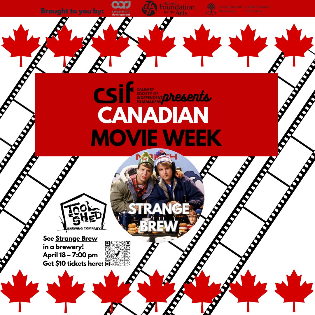 Calgary Society of Independent Filmmakers (@csif) on Twitter photo In celebration of Canadian Film Week, come and watch Strange Brew in a brewery <a href="/ToolShedBeer/">Tool Shed Brewing Company</a> 
It's also Rick Moranis' 70th birthday so there's even more reasons to celebrate. Get your tickets here: eventbrite.com/e/598708321707 In celebration of Canadian Film Week, come and watch Strange Brew in a brewery <a href="/ToolShedBeer/">Tool Shed Brewing Company</a> 
It's also Rick Moranis' 70th birthday so there's even more reasons to celebrate. Get your tickets here: eventbrite.com/e/598708321707