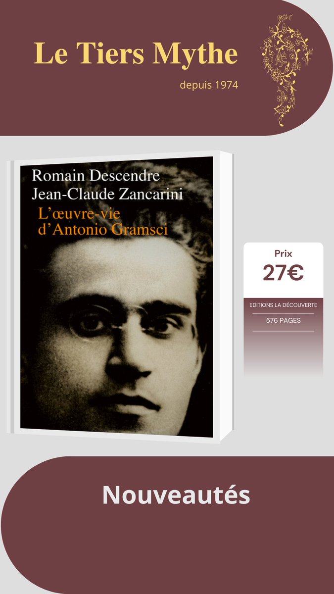 "L'oeuvre-vie d'Antonio Gramsci" de Jean-Claude Zancarini et de Romain Descendre paru aux <a href="/Ed_LaDecouverte/">Éditions La Découverte</a> est disponible en librairie.