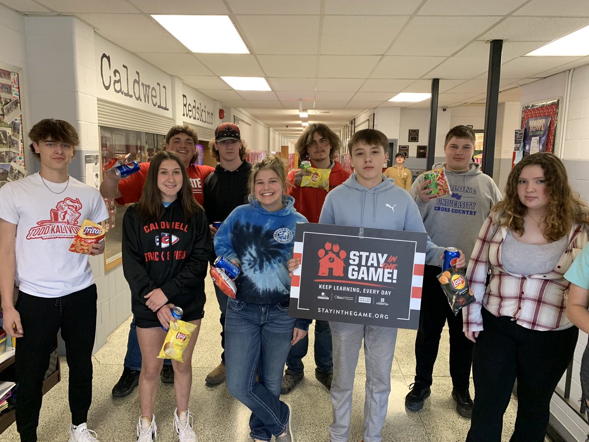 school_caldwell's tweet photo. Your Attendance is all that and a bag of chips! Congratulations to the following students who won chips and a pop for having amazing attendance this school year! 
Keep up the great work!
@SITG_Network 
#StayInTheGame https://t.co/nhYzEkVxHT