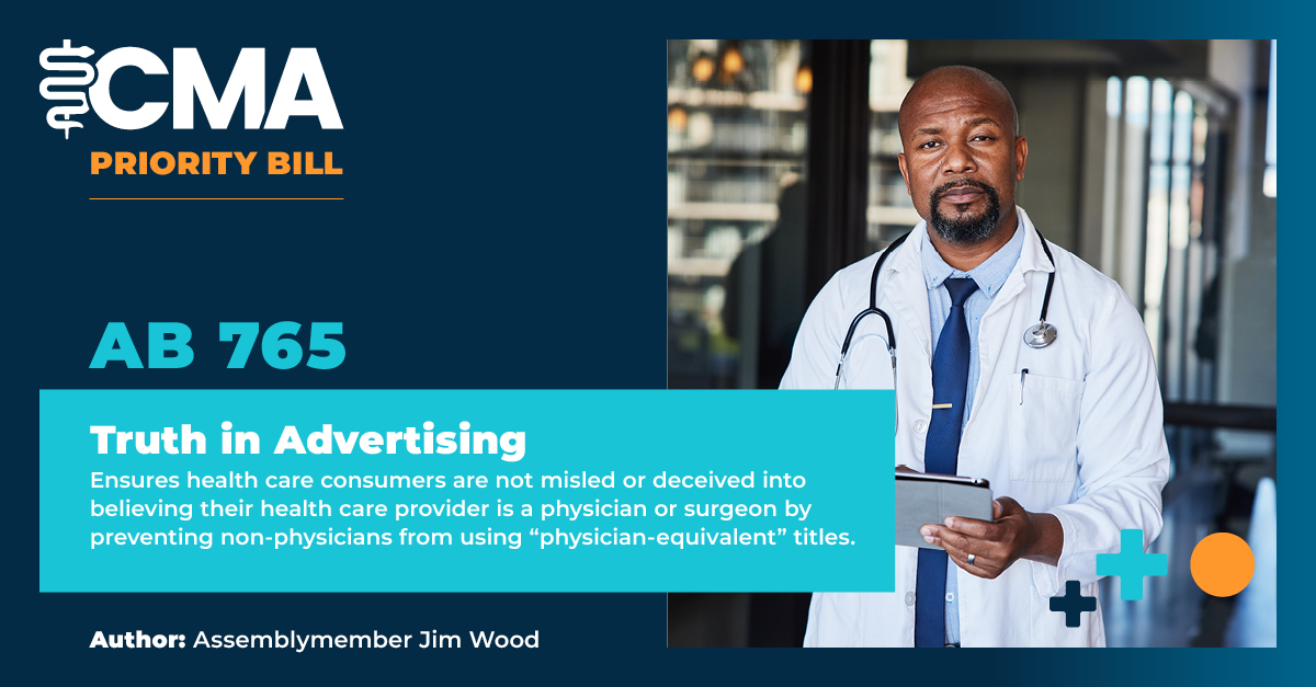 CMAdocs's tweet photo. #CALeg, please vote AYE on #AB765 by Asm. @JimWoodAD2, up in @AssemblyBP today! Health care consumers deserve to know what types of providers are delivering their care. Trust, transparency and honesty is critical in promoting and protecting patient safety. https://t.co/SsBodGnDLD