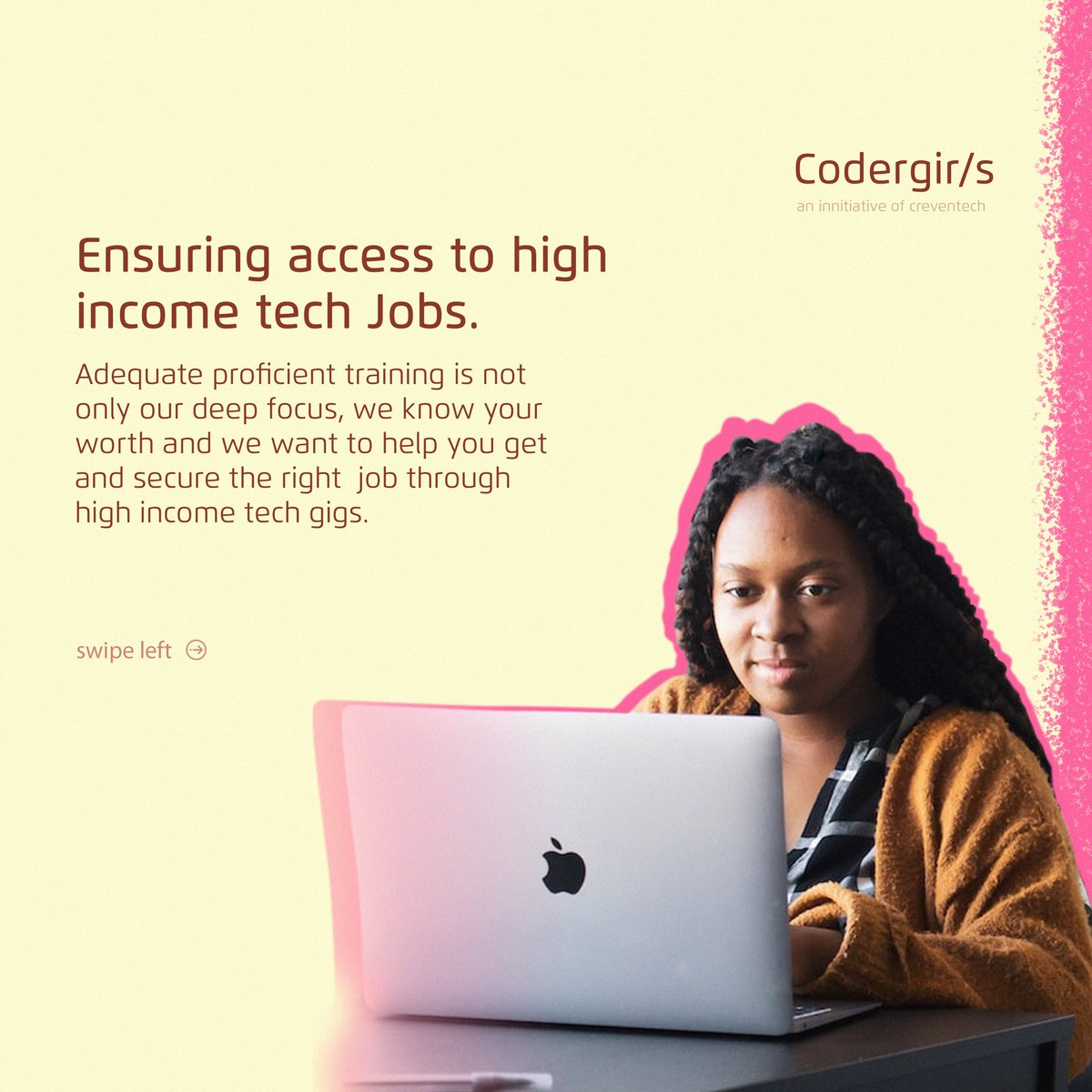 CrevenTech's tweet image. How Codergirls is impacting the tech innovative industry.

👉🏾👉🏾 swipe left to have an insight.

#codergirls #creventech #femaledeveloper