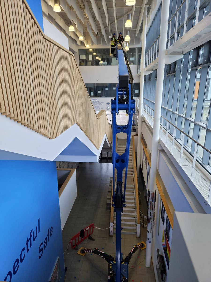IWL Contractors Ltd have been helping @NobelSchooluk to reduce their Carbon Footprint today by installing Energy Efficient LED luminaires in their Atrium.  @NWplatforms