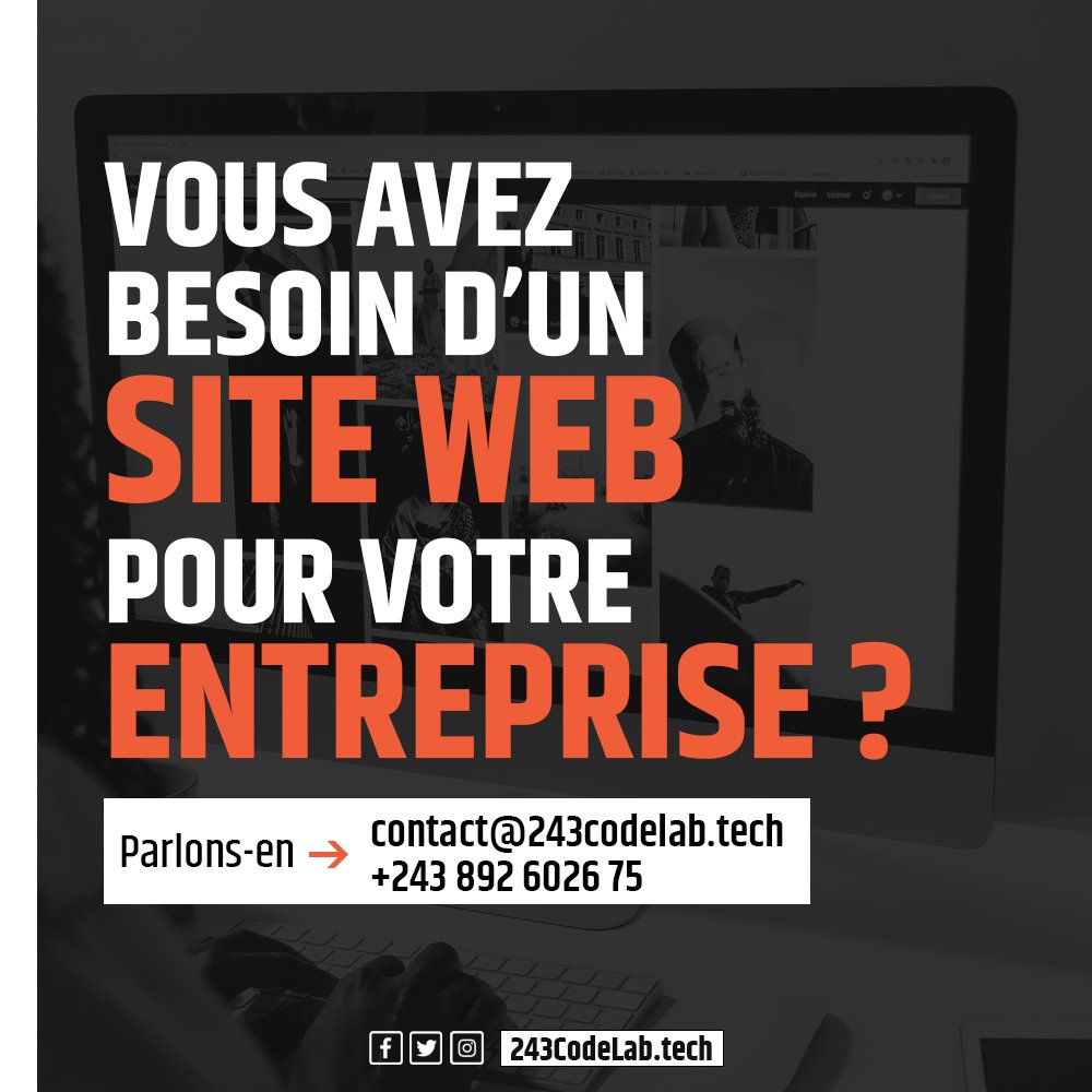 243codelab's tweet photo. Nous aidons les PMEs à accroitre leur visibilité et leur rentabilité par la création de Sites Web et des solutions numériques sur-mesure.
https://t.co/O5S5e1W4yA https://t.co/9KjvGqmgk6