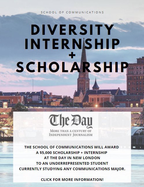 We are looking to award a $5,000 scholarship and internship at The Day to an underrepresented student currently studying communications. Deadline to apply is April 15! 

Apply now at forms.office.com/Pages/Response…

#diversityinternship #scholarship #communications #qusoc #quschoolofcomm