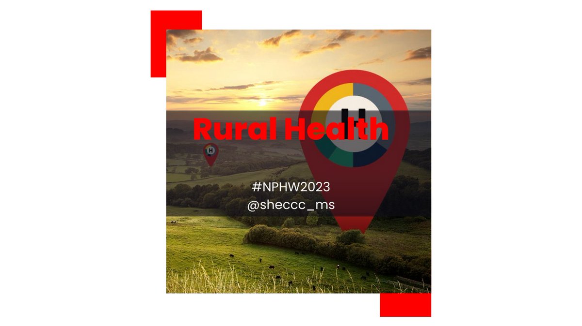 sheccc_ms's tweet photo. Day 5 of #NPHW2023 theme is rural health. Did you know that 14% of Americans live in rural areas? Individuals who live in rural areas are susceptible to more adverse health issues including food desserts and sedentary lifestyles. #bphi #blackpublichealthinfluencers https://t.co/i6Gc4lreNT