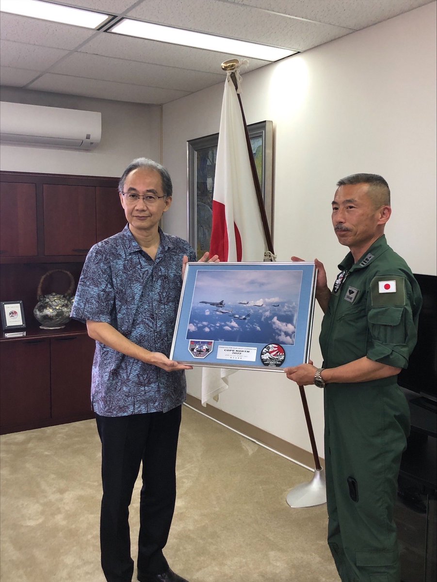 JapanCons_Guam's tweet photo. 本年も日米豪共同訓練の #コープ・ノース に参加するため、稻留１佐率いる航空自衛隊の部隊が来訪されました。
#FOIP #自由で開かれたインド・太平洋 https://t.co/BSqQfNzBfU