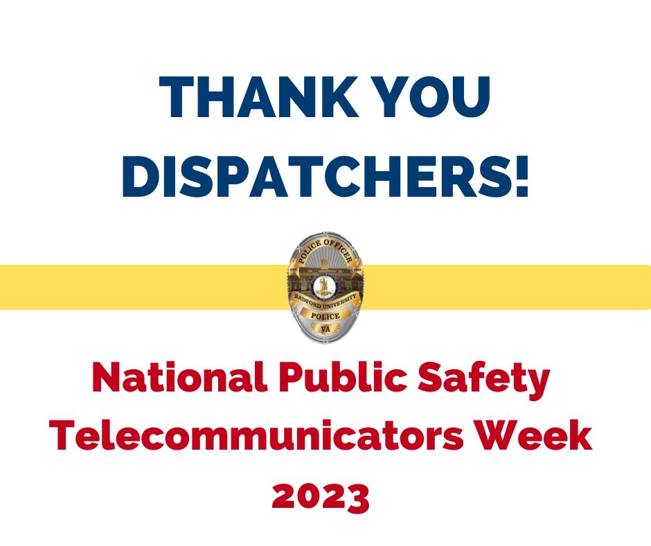 RadfordUPolice's tweet photo. Thank you to all of the telecommunicators who serve on the front line of protection for our communities. https://t.co/Xxuzd11e3z