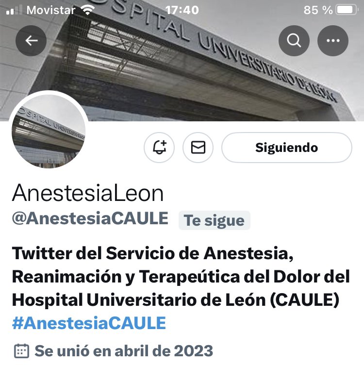 ¡¡¡Bienvenidos a Twitter!!! Nueva cuenta en el CAULE…
Indispensable!!! #dolor #AnestesiaCAULE <a href="/AnestesiaCAULE/">AnestesiaLeon</a> <a href="/sedar_es/">SEDAR</a> <a href="/goni_zaballa/">María Goñi Zaballa</a> <a href="/anestesiamarcos/">sergio marcos</a> @anarguezdory <a href="/lalaggcc2181/">Laura Garcia Gonzalez</a> <a href="/_EmeRM/">M.</a> <a href="/SergioBatuecas/">Sergio Batuecas</a> <a href="/rafarealeon/">Rafa González</a>
