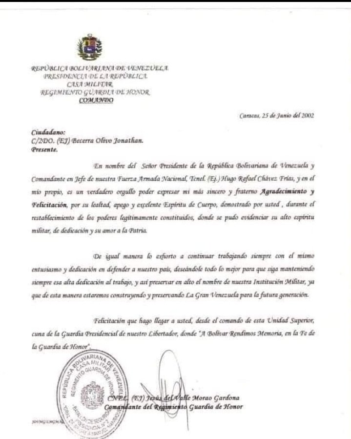 Fuimos orgullosamente en abril del 2002 #GuardiaDeHonor pueblo en armas que junto al poder popular en una gran unión CIVICO MILITAR Rescatamos al Comandante Chávez!
Vencimoss al imperio Norte Americano y sus lacayos en Venezuela...
#NoHanPodidoNiPodrán
