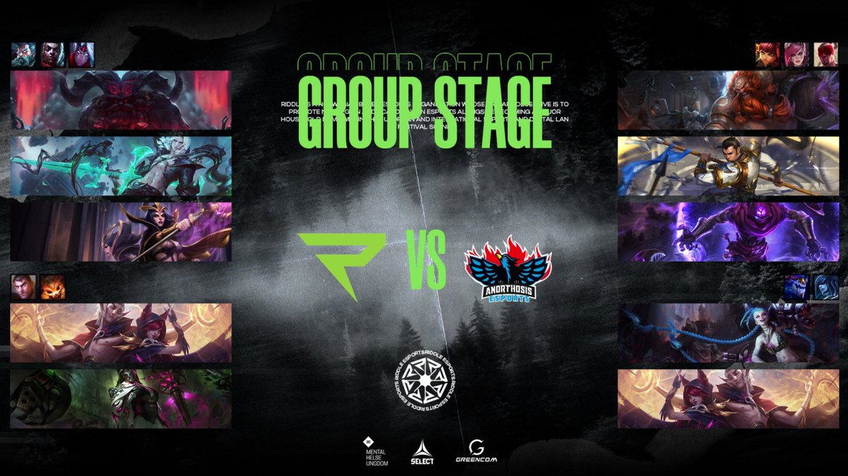 RiddleEsports's tweet photo. Draft is done for our first game of the day against @anoesports! Ornn gaming 🐐

#RIDDLEHYPE / #OneNLC 💚 https://t.co/2n5gf7acho