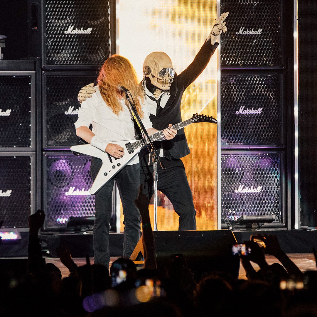 Megadeth's tweet photo. GM! CANADA! Get your Tickets + VIP for the CRUSH THE WORLD TOUR. Calgary is now SOLD OUT! VIP Packages are sold out for select cities. Don’t delay! https://t.co/SkyOXzqv5c https://t.co/CWzk5Y9k9i