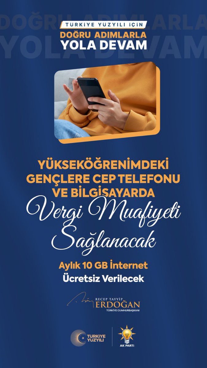 eminogluenes's tweet photo. Gençler 📣 

Siz istediniz oldu 😉

💍 2 sene geri ödemesiz, 48 ay vadeli, sıfır faizsiz 150 bin TL evlilik kredisi

🛰 Üniversiteli gençlerimize aylık 10 GB ücretsiz internet

📱 Cep telefonu ve bilgisayar alımında sıfır vergi

#DoğrusuAkParti https://t.co/QLQSrP7hLj