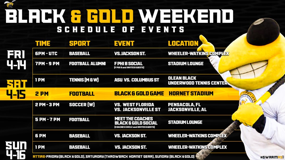 Are you ready? Tomorrow kicks off our Black & Gold Weekend #IAMSWAC | #SWARMAS1