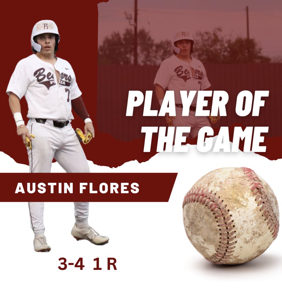 PsjaBaseball's tweet photo. Player Of The Game vs Mission: @AustinJFlores_ https://t.co/rhOlM36AoN