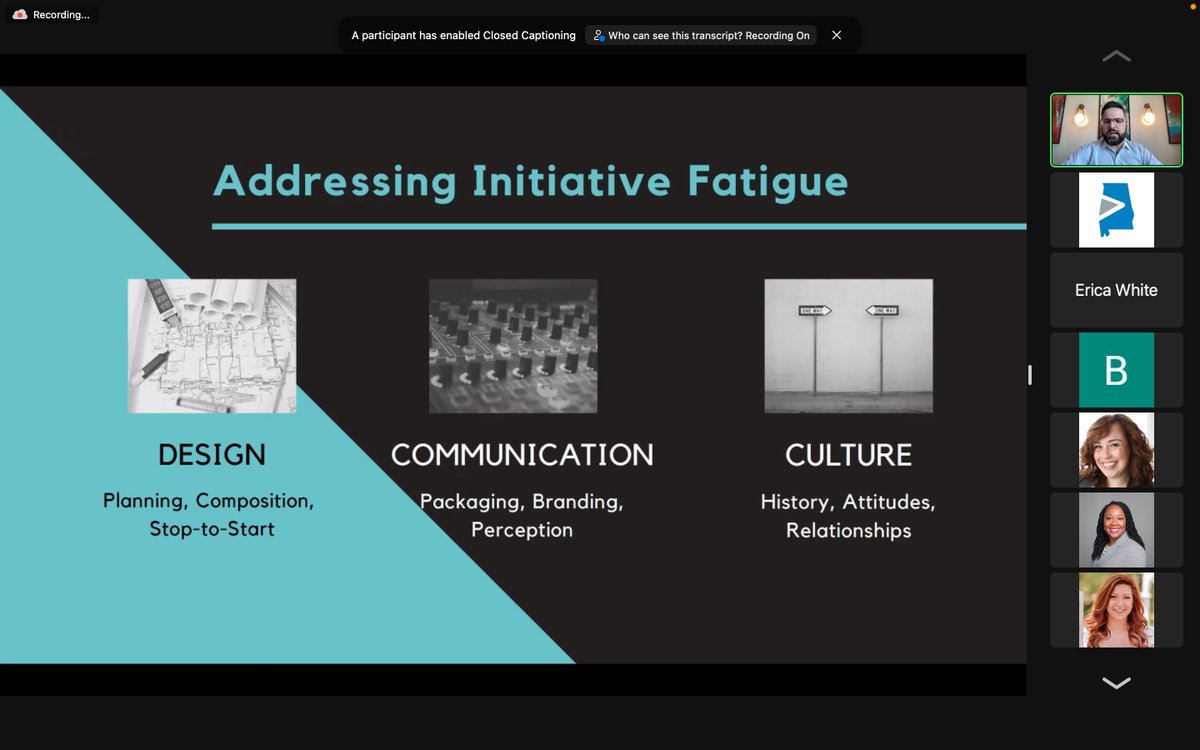 ChandraCScott's tweet photo. @dakotapawlicki of @CivicLab is presenting an enlightening session, Addressing Initiative Fatigue: Tactics for Partnerships & Organizations for the 2023 #AlabamaCAN Virtual Spring Conference. @AlabamaPossible @LuminaFound https://t.co/j4NNnvuP57