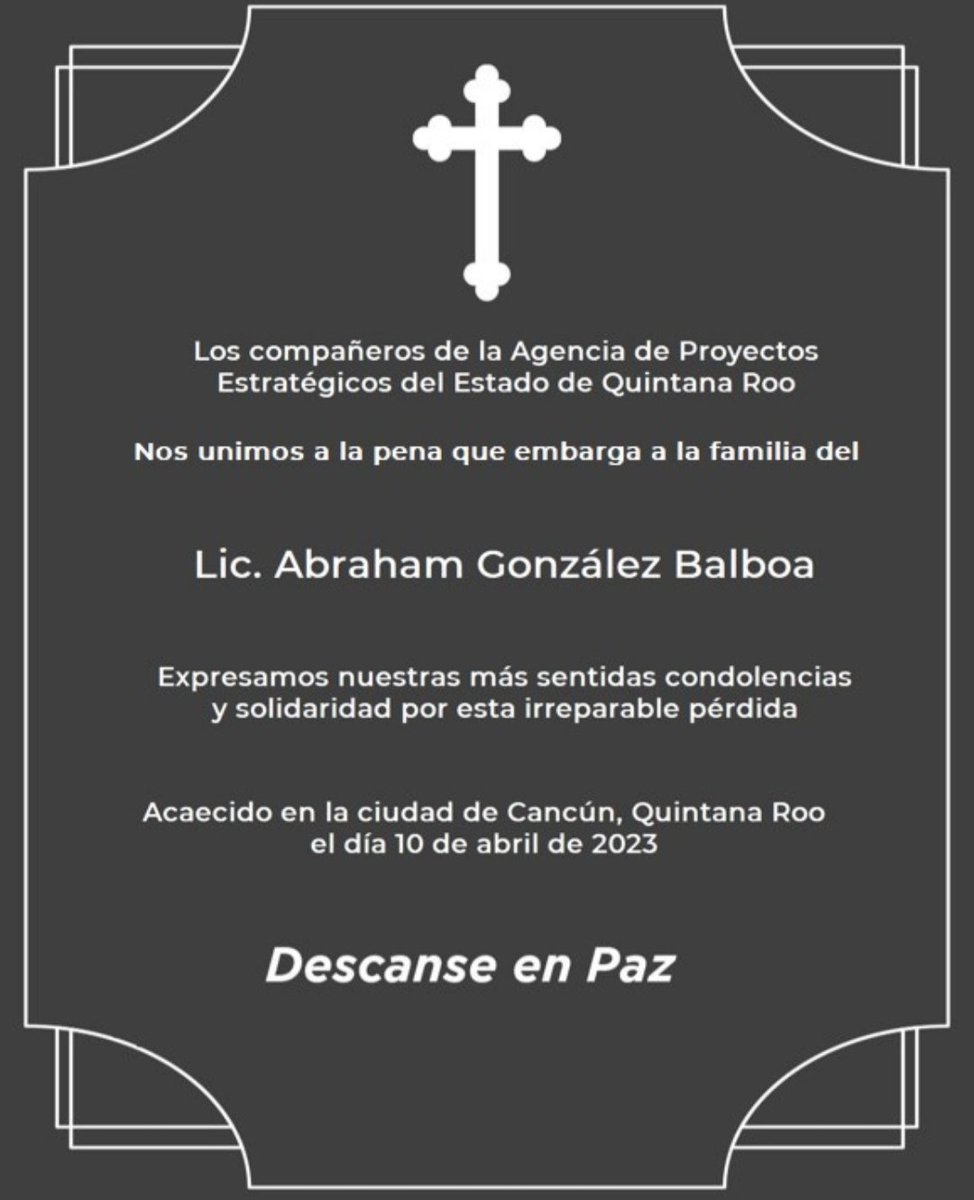 AgeproQ's tweet photo. QEPD, un abrazo a su familia. https://t.co/tio9Td3DzW